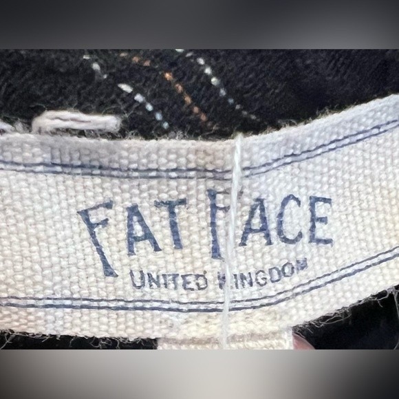 Fat Face Romper Jumpsuit women’s size 2 black and brown pinstripes side buttons - Picture 7 of 13